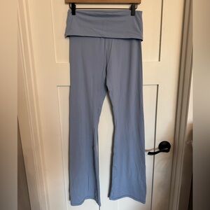 aerie Offline Light Blue fold over top flare Leggings